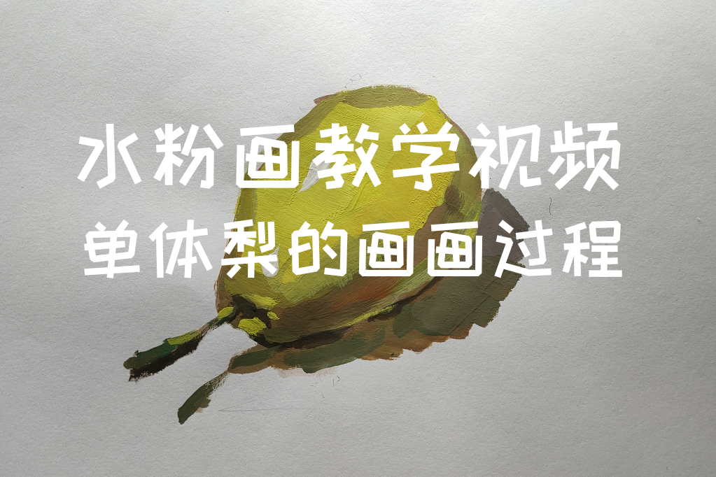 水粉画教学视频"单体梨的绘画过程"