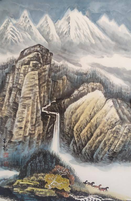 一个中学美术教师的国画作品,秒杀"大师"