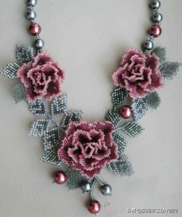 「串珠作品」32款靓丽惊艳的乌克兰3d花朵个性项链,款