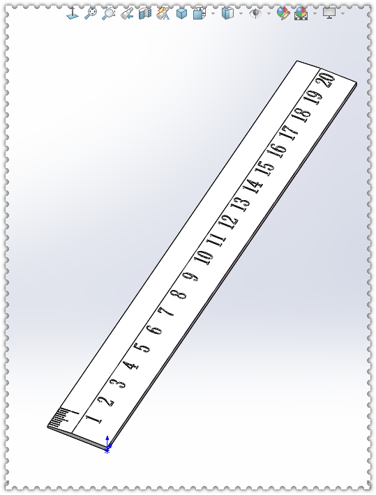 用solidworks的可变化实例画的一把直尺