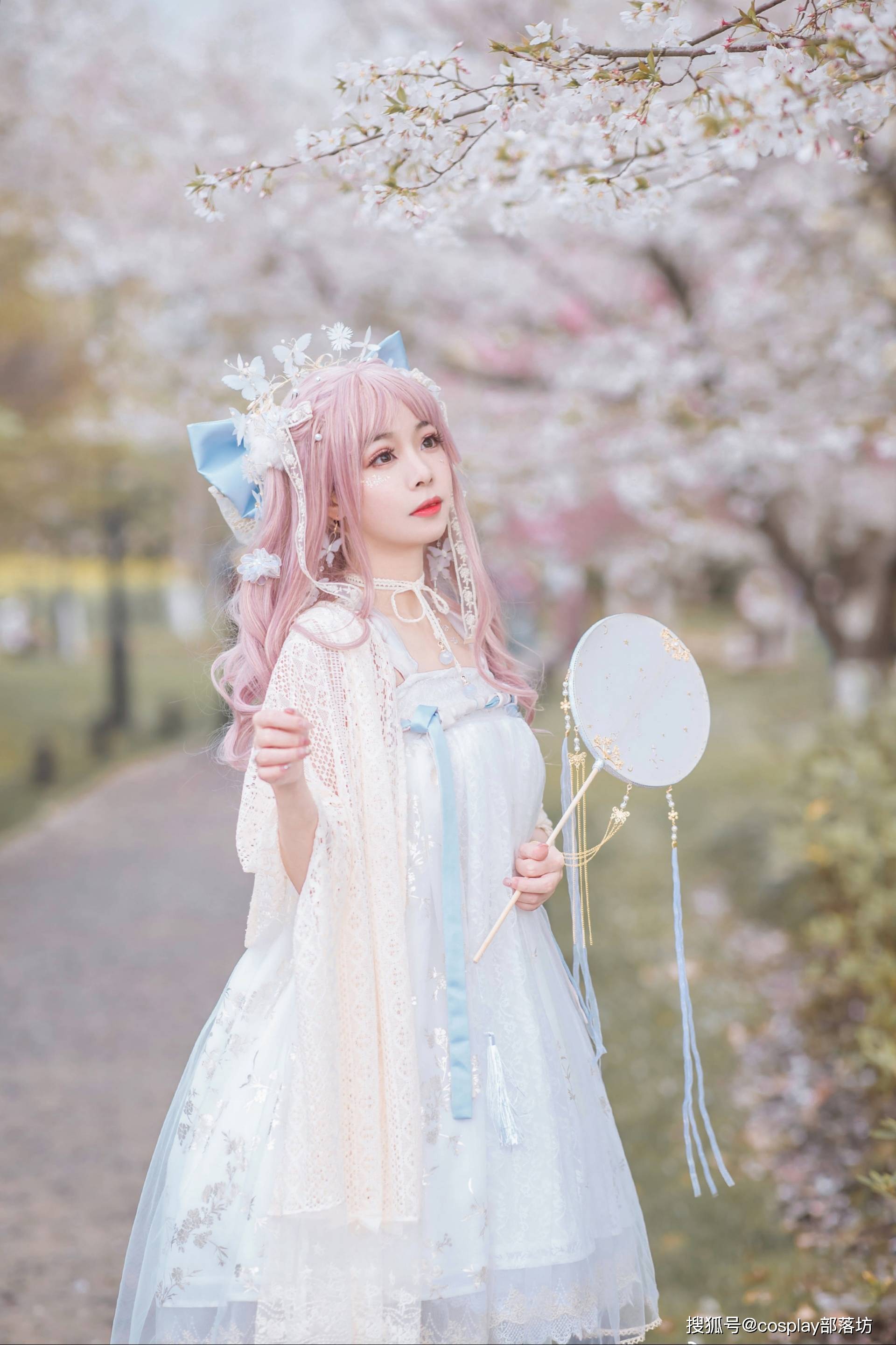 lolita樱花雨中的洛丽塔少女