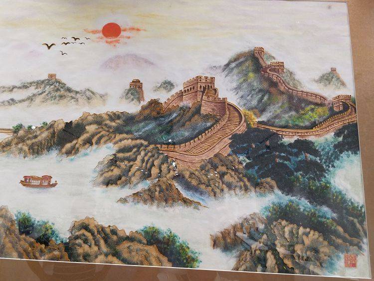 张同禄《江山如此多娇》掐丝珐琅画