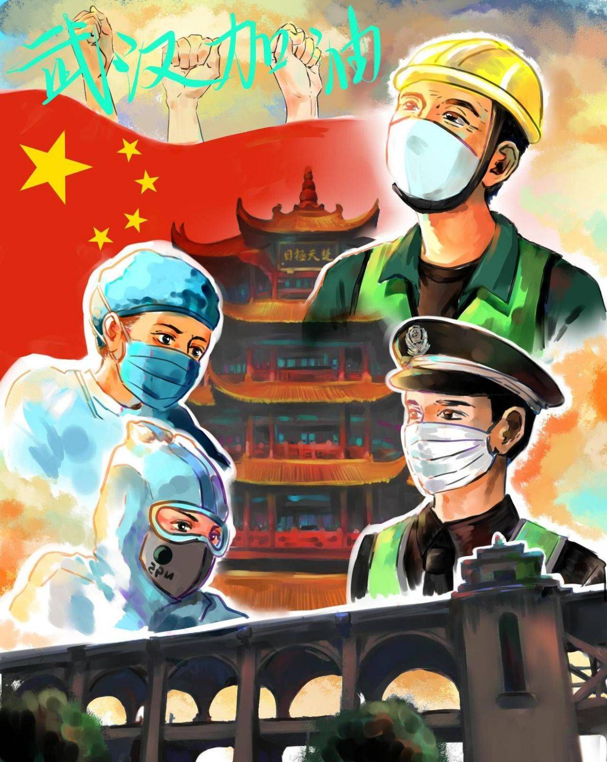 武汉市第四十九中学生创作抗疫美术作品荣获全国大奖