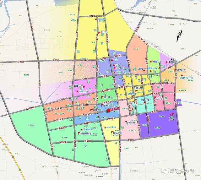 盘锦市兴隆台区义务教育阶段学区划分图 返回搜