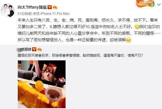 向太@她到底是在乎郭碧婷还是在意外界眼光?向太再一次为郭碧婷澄清