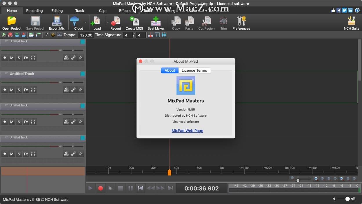 Nch Mixpad Masters For Mac 多轨混音软件 录音