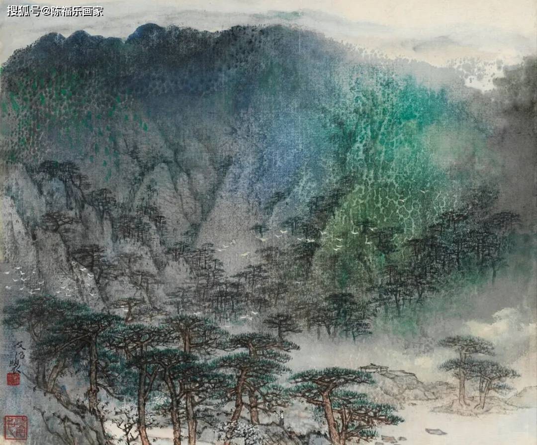 宋文治泼彩山水,让人沉醉!