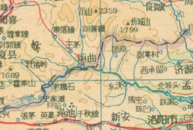 今天的垣曲县,红圈内区域为原王屋县二区