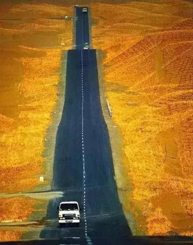 塔里木沙漠公路建成于1995年,是建设在 沙漠中的"绿色长城".