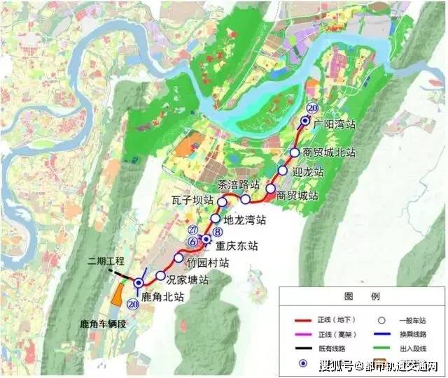 10号线线路途经南岸区,渝中区,江北区,渝北区四区,是贯穿两江新区核心