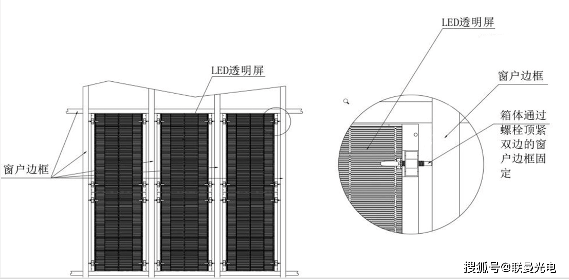 【示意图】透明led屏安装方式,安装需要注意的事项