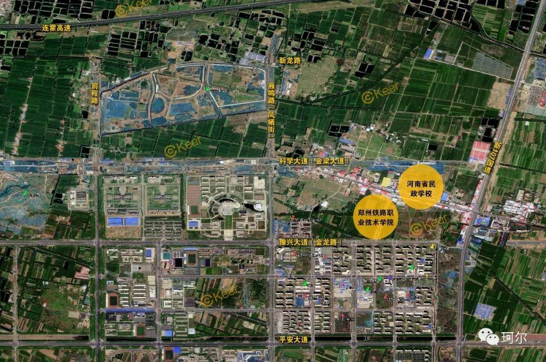 郑东新区白沙组团学校选址位置卫星图