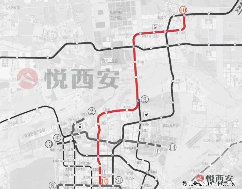 地铁8号线线路示意图  7月13日,西安地铁八号线项目交通导改道路