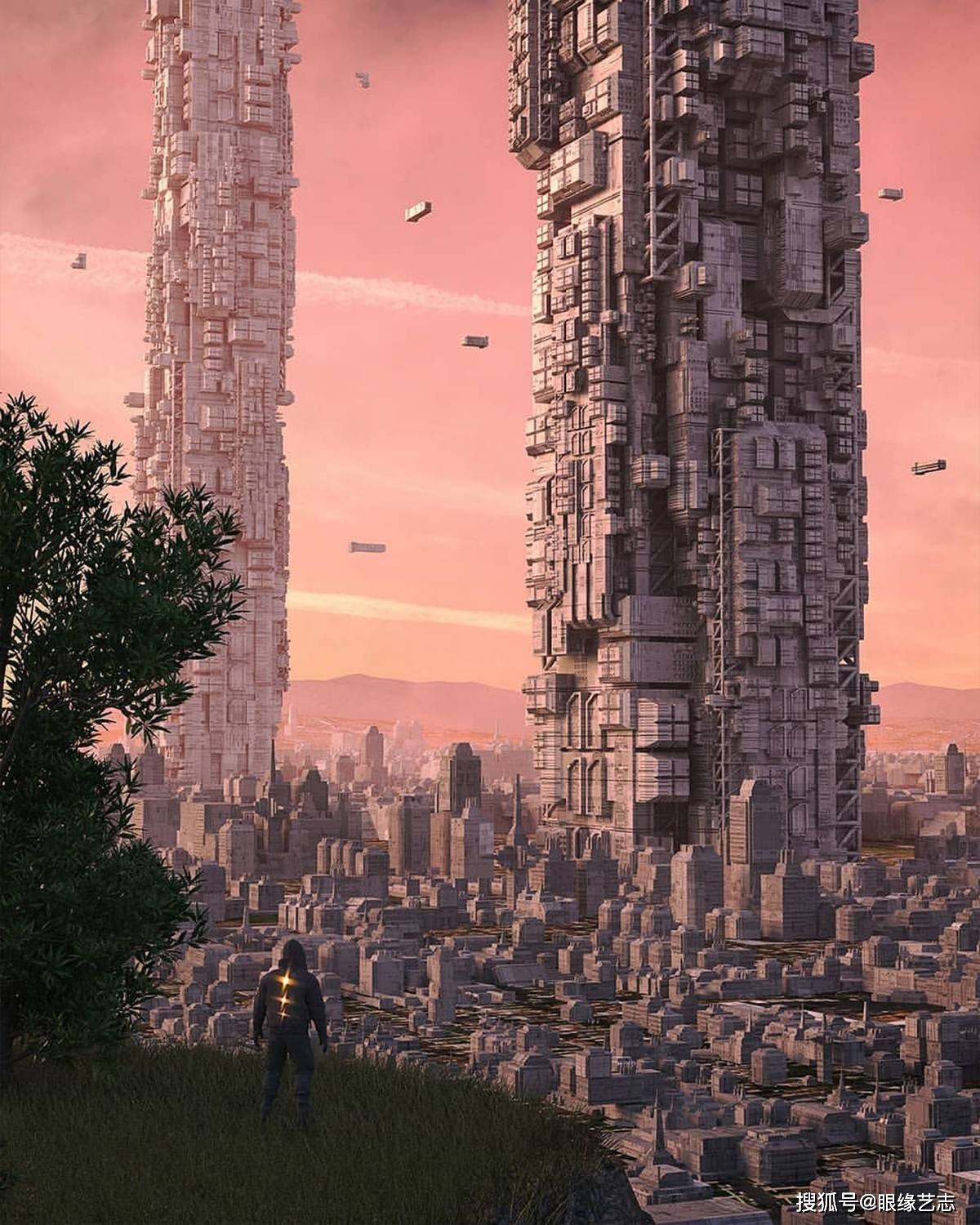 平行宇宙还是未来城市疯狂的3d场景设计虚拟世界的繁华灯火