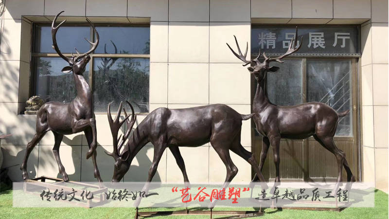 铜雕福寿鹿，寓意丰富的小鹿铜雕塑_手机搜狐网