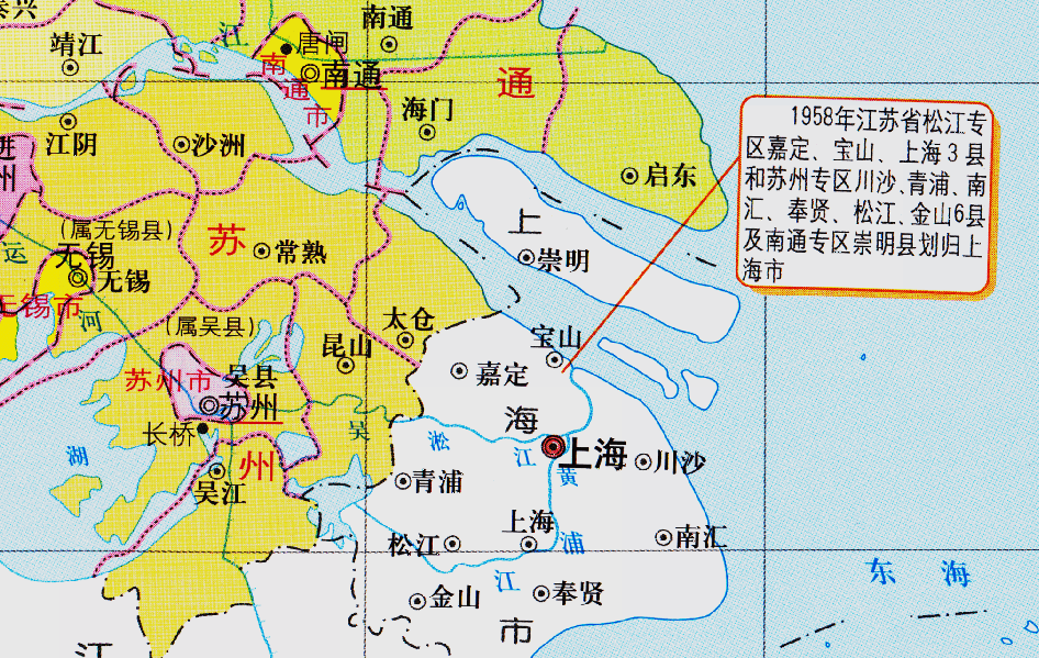 江苏省东南部的10个县1年之内为何都划给了上海市