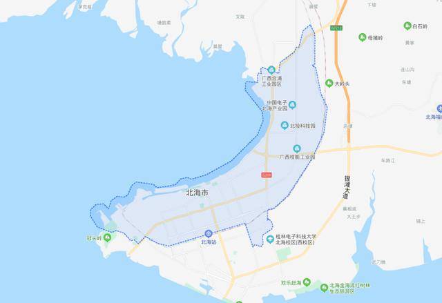 原创有意思北海市海城区和银海区管辖区域彼此都有飞地