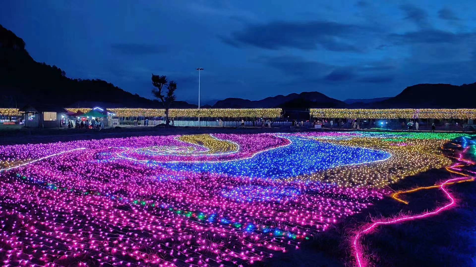 8月江华古瑶部落花海景区光影电音节,灯光秀,电音趴,游花海,嗨玩一夏