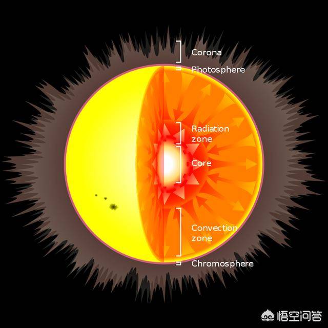 类似太阳的恒星内部结构示意图