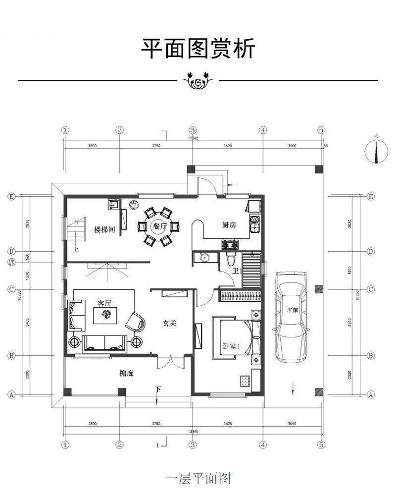 占地114㎡,美式风格农村自建房别墅图纸