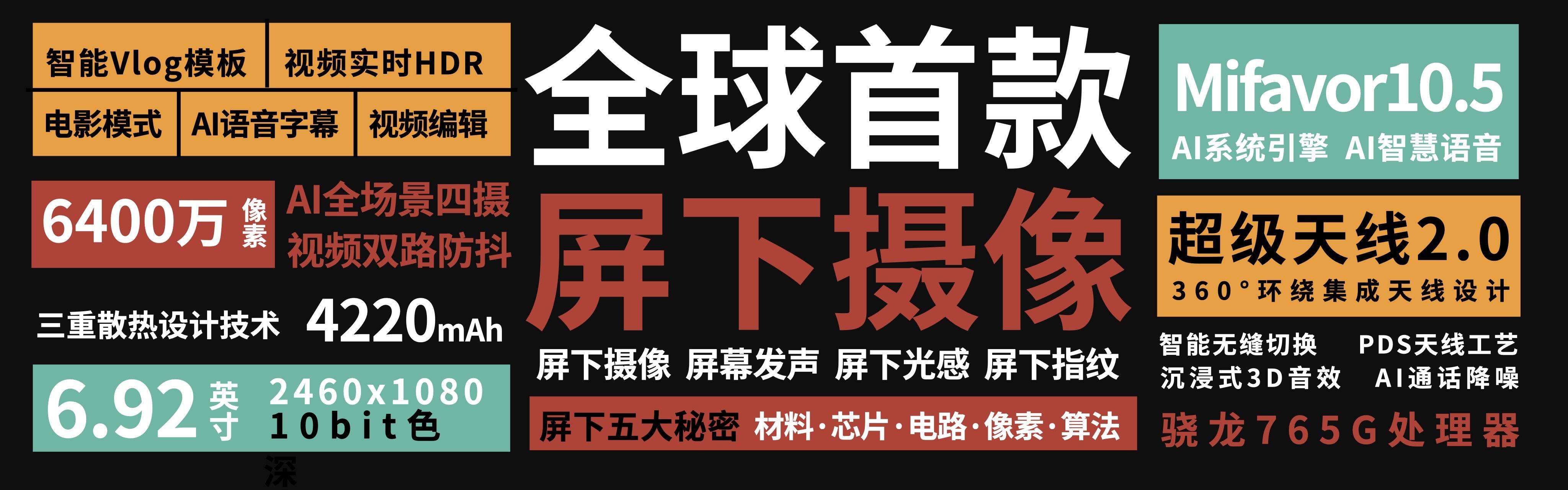 《全球首款商用屏下摄像手机 中兴天机Axon 20 5G正式发布》