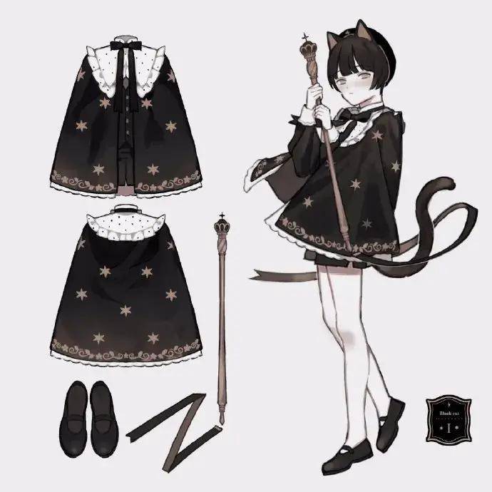 「cg原画插画教程」一组人物服装设计!各种小物的设计