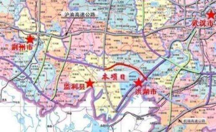 1公里,路线从洪湖市乌林镇(351国道交叉特征),依次为迎接"赤长江公路