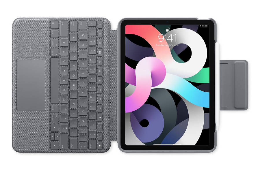 即納限定品 Logicool Folio Touch ipad air4用キーボードケース gMsFX