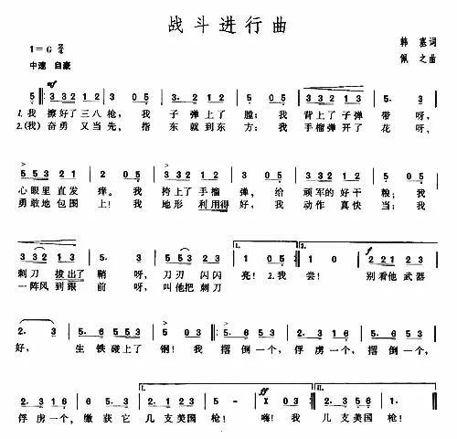 解放战争结束了,但是作为弘扬战斗精神的歌曲《战斗进行曲》仍继续