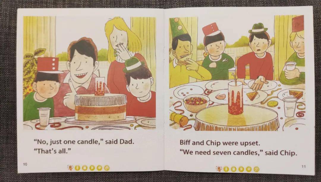 "chip 和我七岁了." biff 说. "we need seven candles.