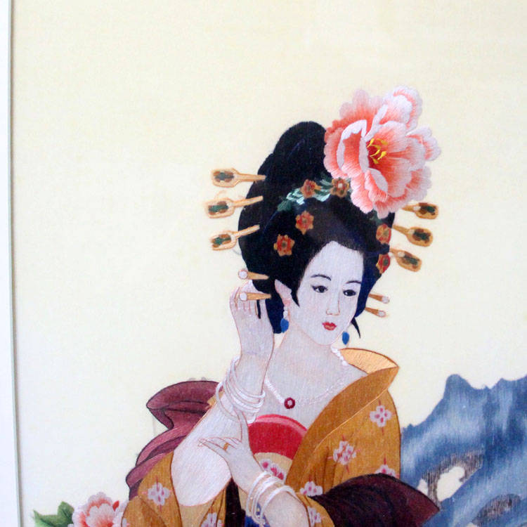 品绣者湘绣 四大美女 人物绣 手工刺绣 装饰画