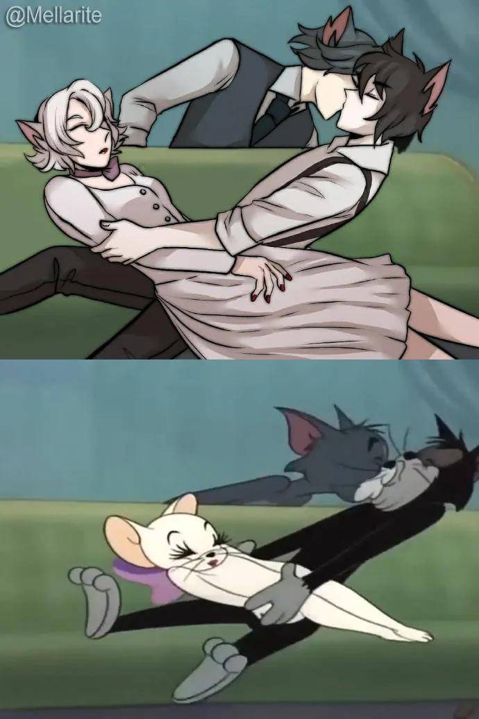 "假如猫和老鼠换个画风!哈哈哈满满的基情…"