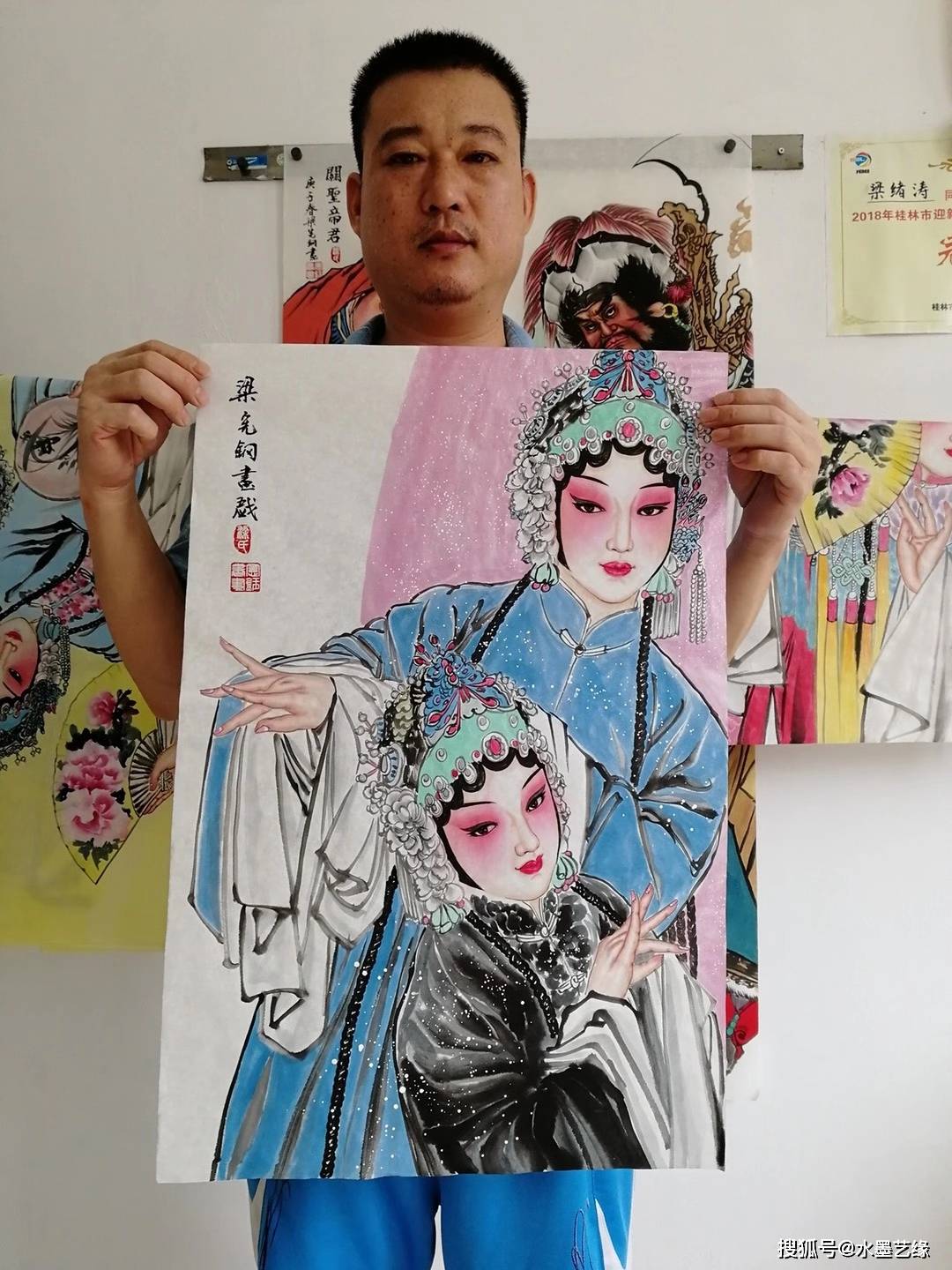 著名画家—梁宪钢老师古典戏曲人物作品欣赏