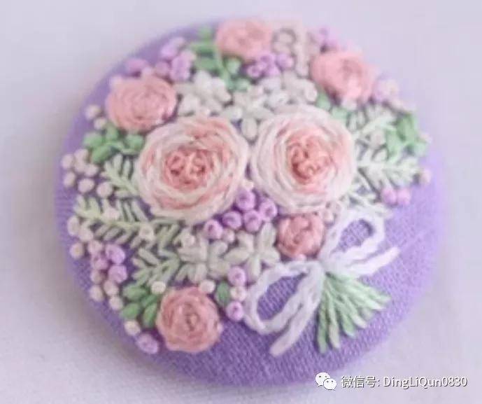 手绣|「刺绣作品」50款时尚的手绣布料纽扣，也许用的到！