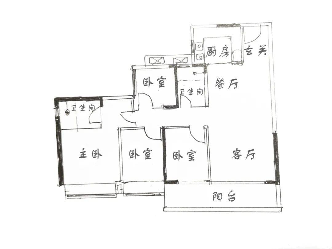 手绘户型曝光,三房84平起!中海三山新盘最快月底开
