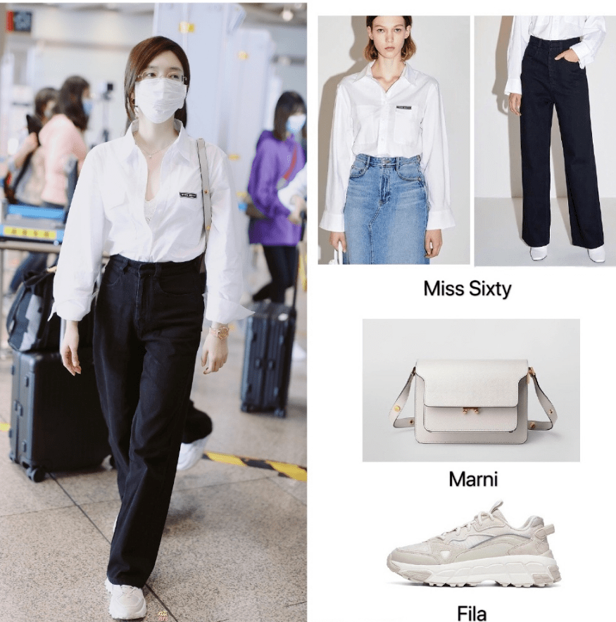 江疏影|34岁的江疏影再次挑战jk裙，谁知遭路人抓拍后，暴露真实腿长