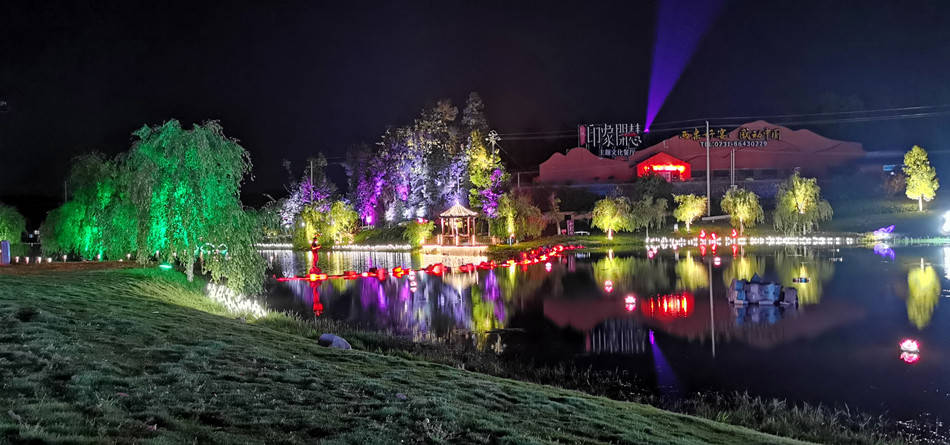 湖南长沙杨开慧故居景区夜景亮化小凌狐照明