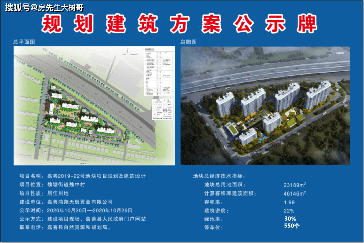 嘉善城北魏塘街道2019-22地块儿,鸿翔楼盘的建筑设计方案