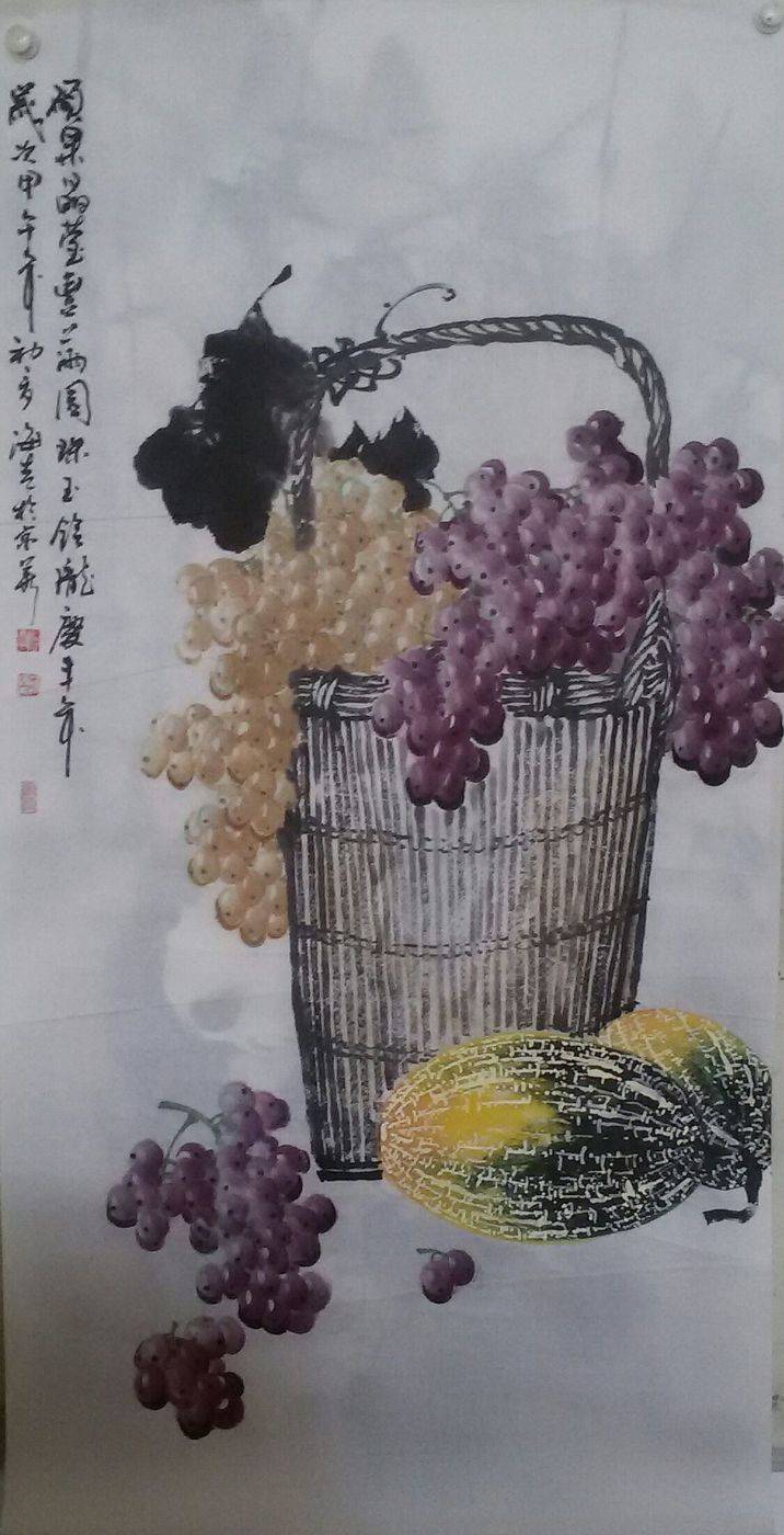 画家蒋海青,国画葡萄技法大揭秘 | 北京宝藏天下艺术馆