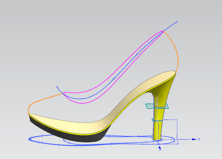 ug绘制一双高跟鞋教程,高跟鞋ug三维建模你会吗?
