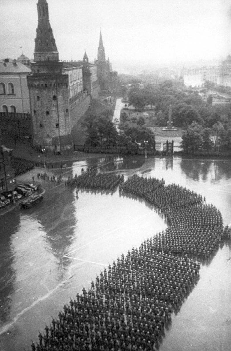 历史老照片1945年6月24日莫斯科红场胜利大阅兵