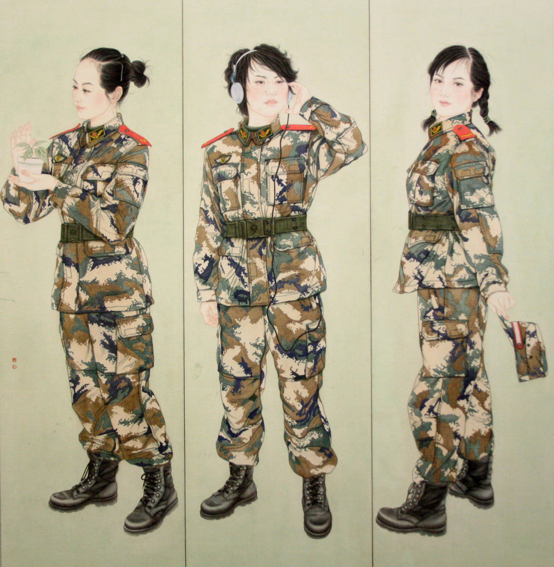 兰心竹骨,铿锵芳事—韦伶笔下女兵奇姿_中国画系