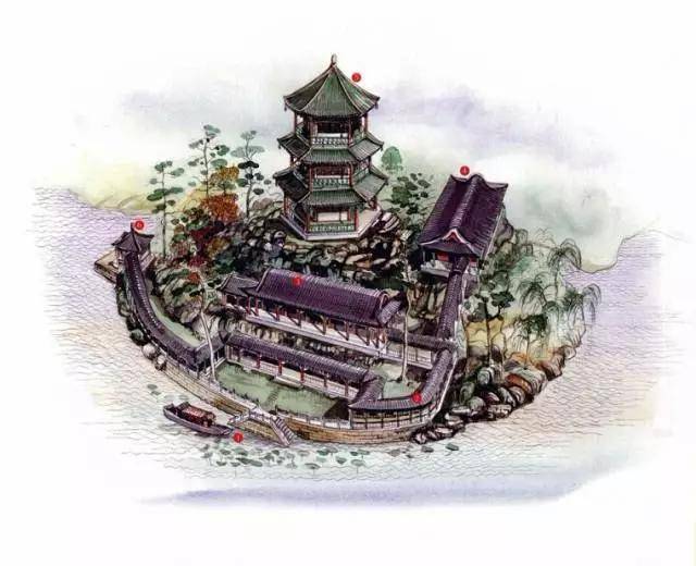 沈阳白塔岭带你看精美的中国古建筑手绘图