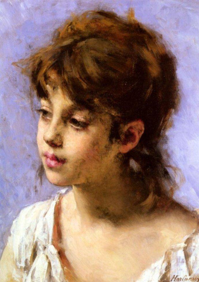 图片[8]-油画艺术——俄罗斯画家油画中的小女孩可真漂亮-魔性次元