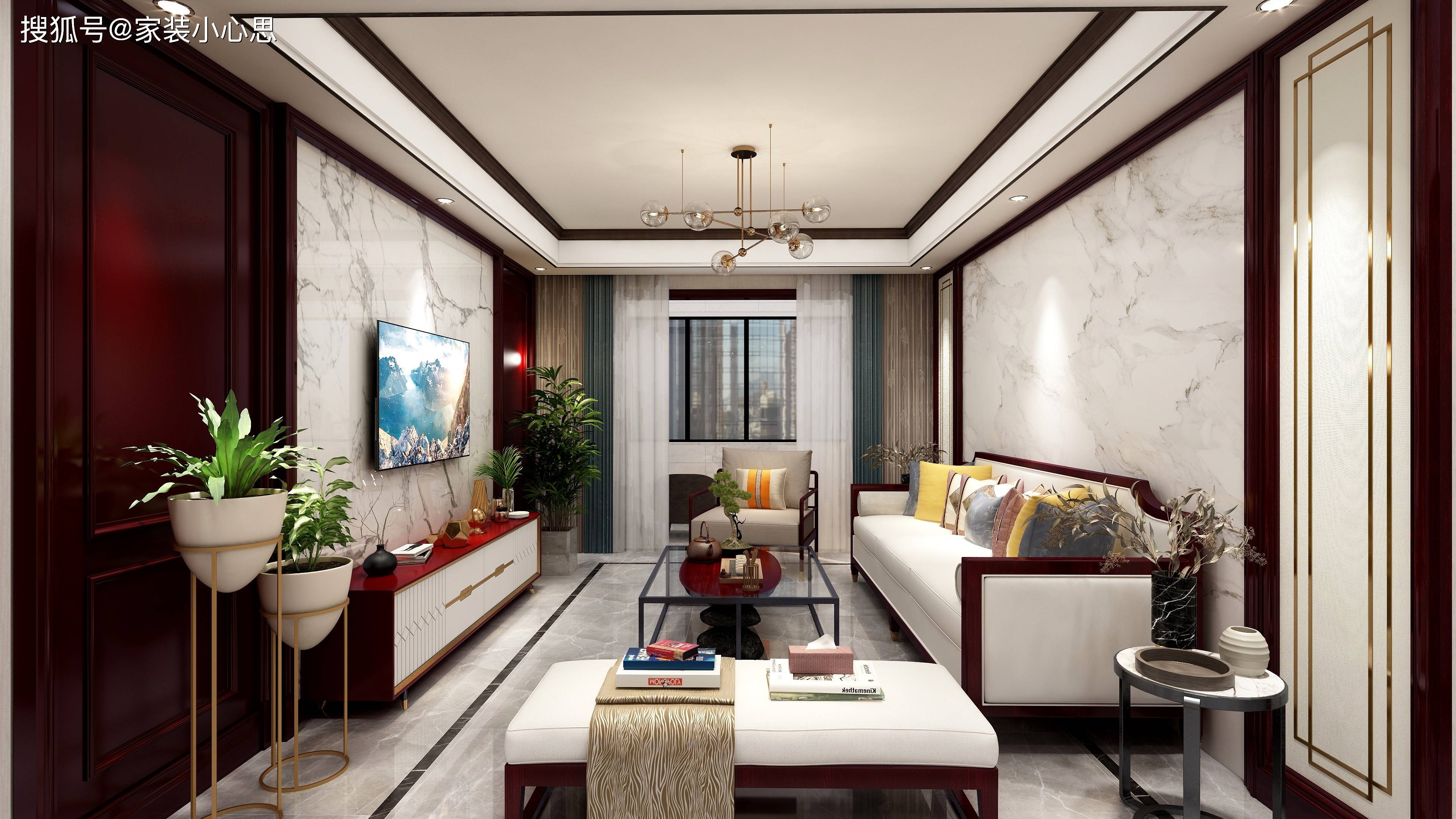 2020年新中式客厅都是怎么装修设计的啊?家里户型有点