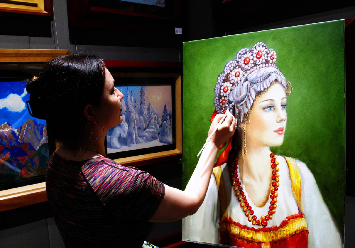 图片[2]-俄罗斯美女艺术家油画作品，人美画更美-魔性次元