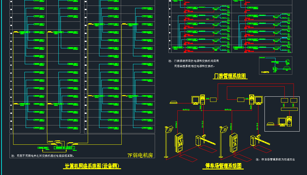 综合布线系统图 有线电视系统图 视频监控系统图 计算机网络系统图