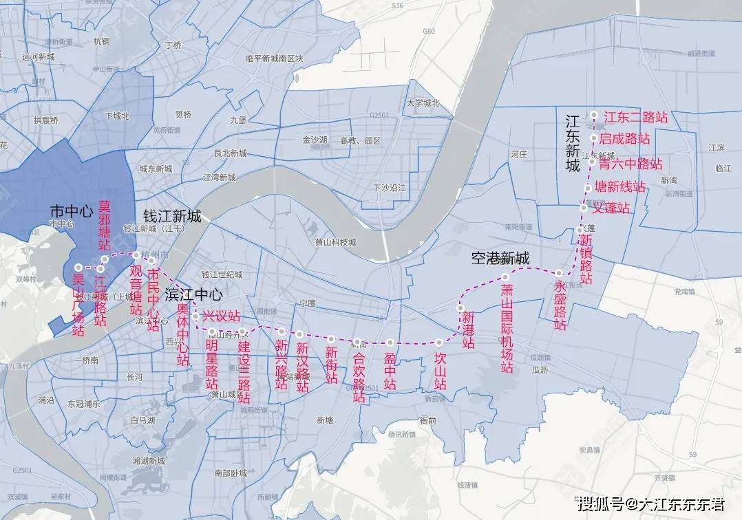 杭州地铁7号线开始跑图,首通段为江东二路站