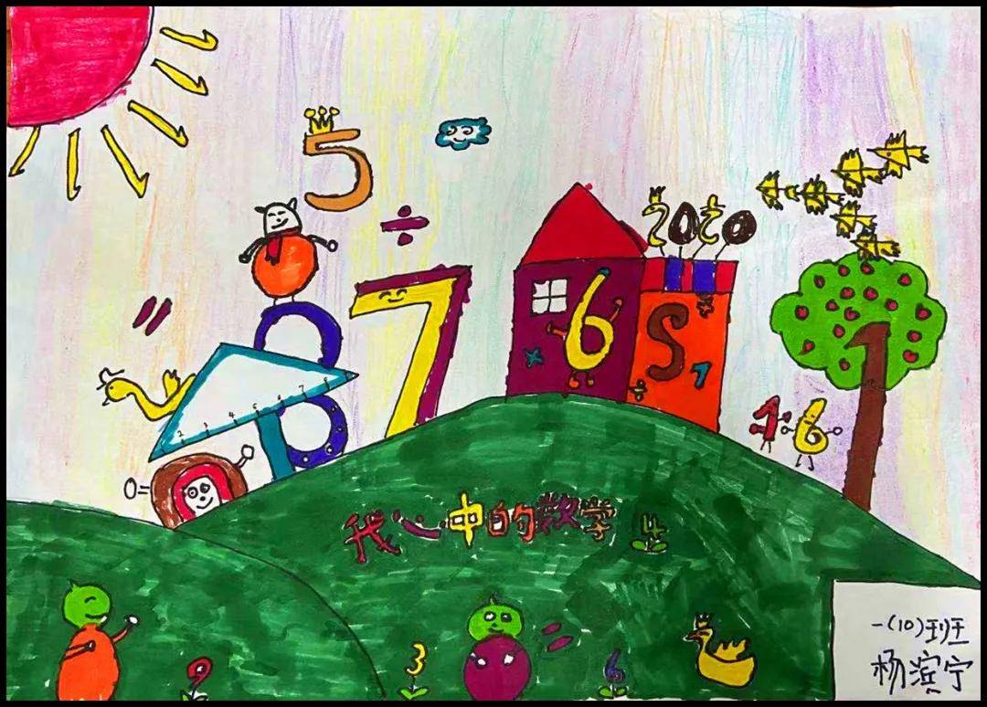 小朋友们用丰富的想象,以绘画的方式把数字王国里的小伙伴变成了一幅