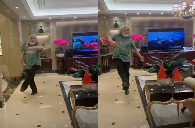 张纪中娇妻豪宅院外生火烤橘子,为“老爷”暖